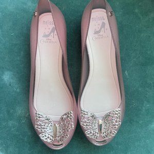 Melissa Flats with Silver Butterfly Detail